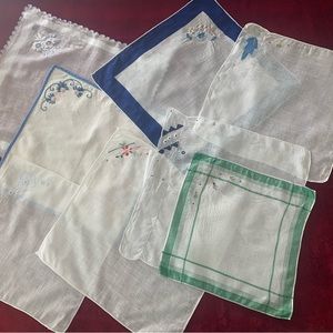 White with color Border Handkerchiefs